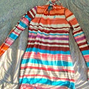 Muti colored long sleeve dress